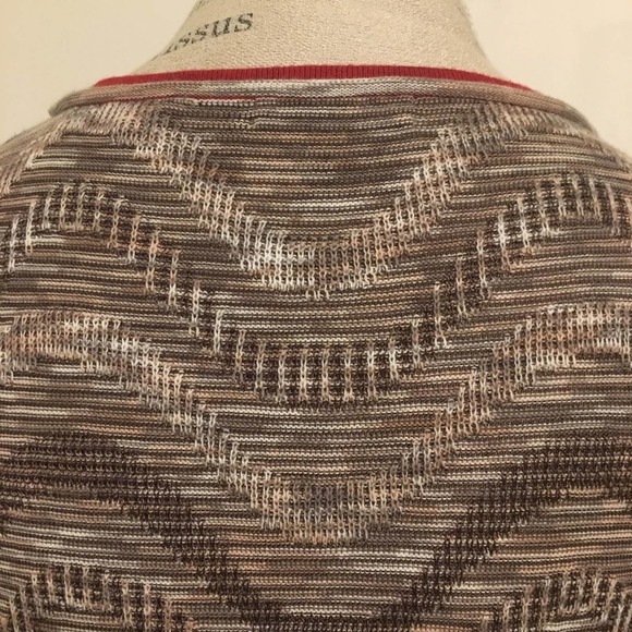 Nic+Zoe Petite Medium Sweater Red & Tan Sweater - Picture 4 of 6